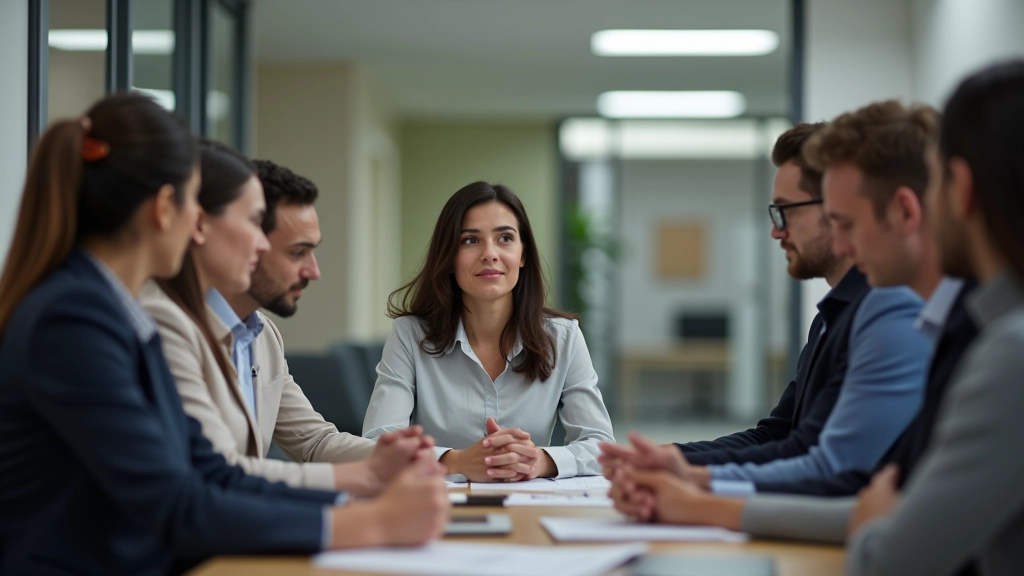 Profissionais em reunião corporativa