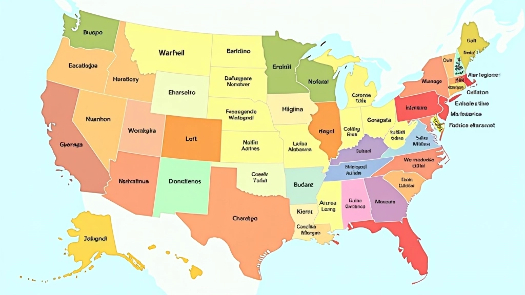 Mapa dos EUA com expressões de gíria americana destacadas em diferentes regiões, mostrando variações regionais dentro do país