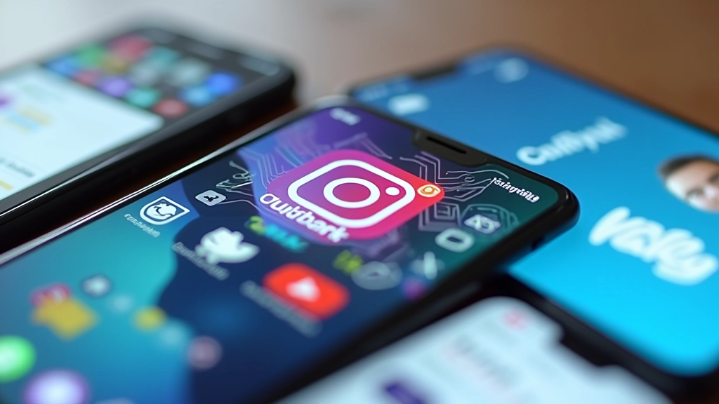 Telemóvel com aplicação de redes sociais